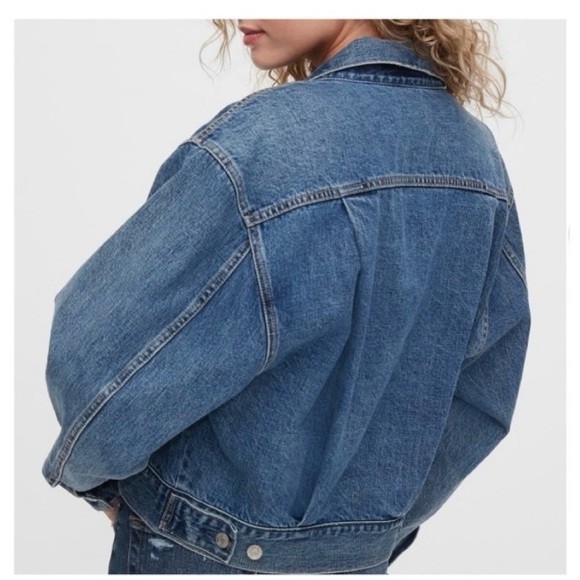 Gap Distressed Denim Dolman Icon Jacket XXL - Picture 3 of 8